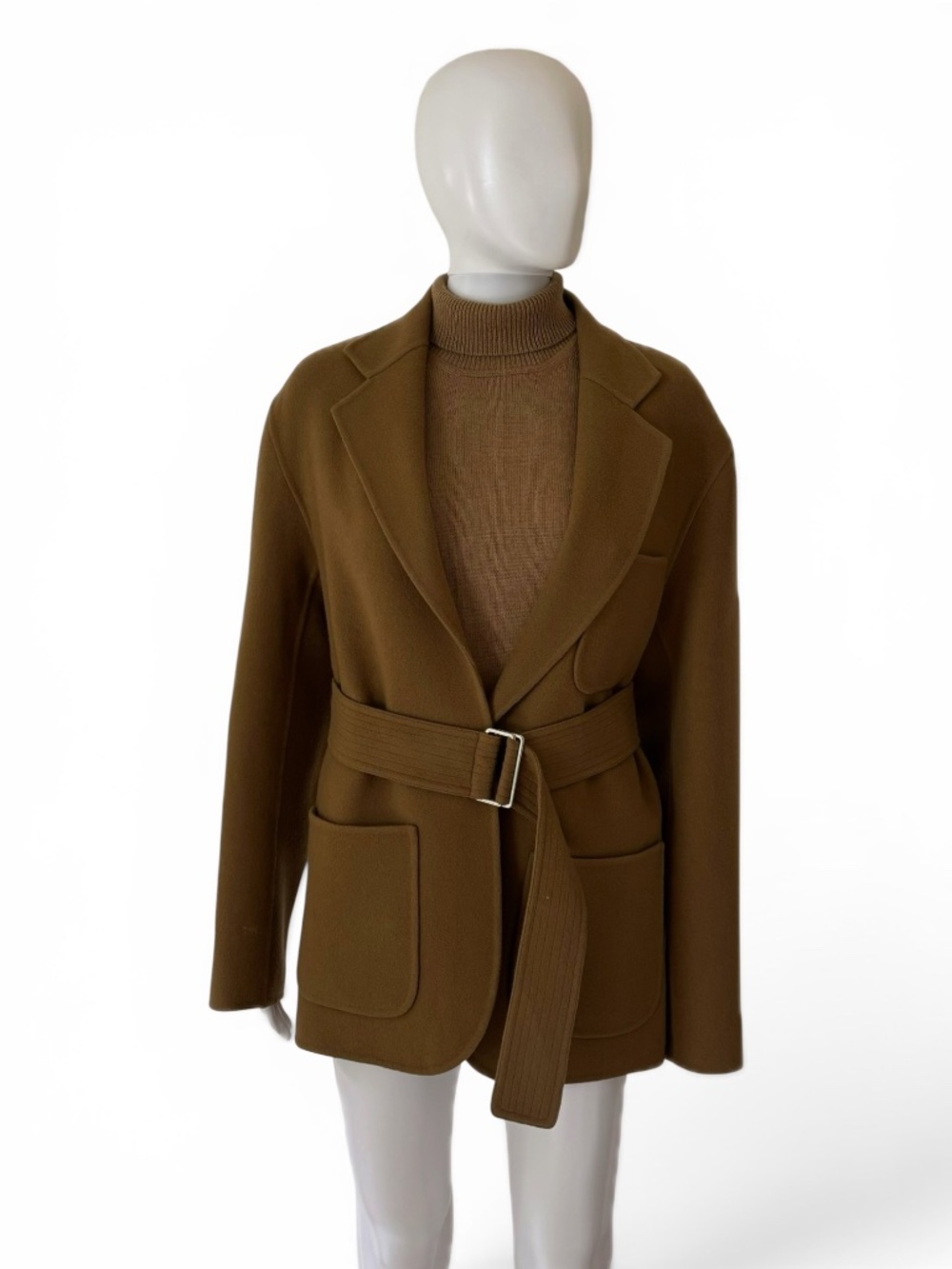 Victoria Beckham Dark Camel Cashmere & Wool Matching Set